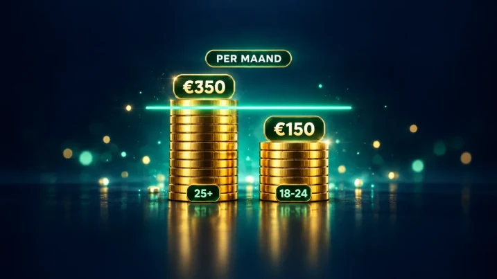 Stortingslimiet bij Nederlandse casino’s met vergunning: 350 euro per maand voor 25+, 150 euro voor 18 tot 24 jaar